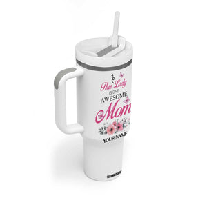 Butterfly Awesome Mom Tumbler With Handle Personalized TS04 Print Your Wear