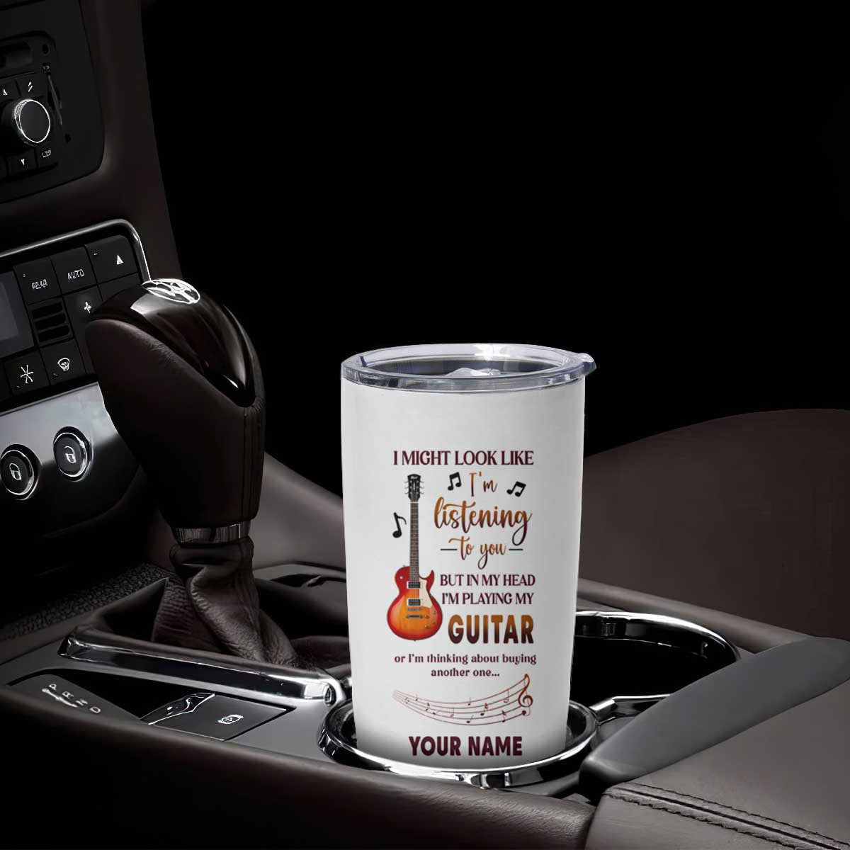 But In My Head I'm Playing My Guitar Or I'm Thinking About Buying Another One Tumbler Cup Personalized TS04 Print Your Wear