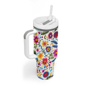 Gardening Mexican Flower Seamless Tumbler With Handle Personalized TS04 Print Your Wear