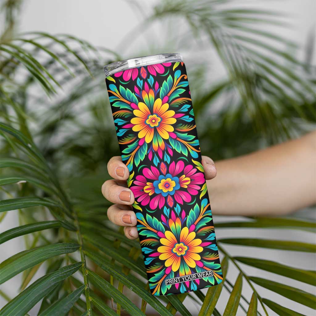 Gardening Mexican Flower Pattern Skinny Tumbler Personalized TS04 Print Your Wear