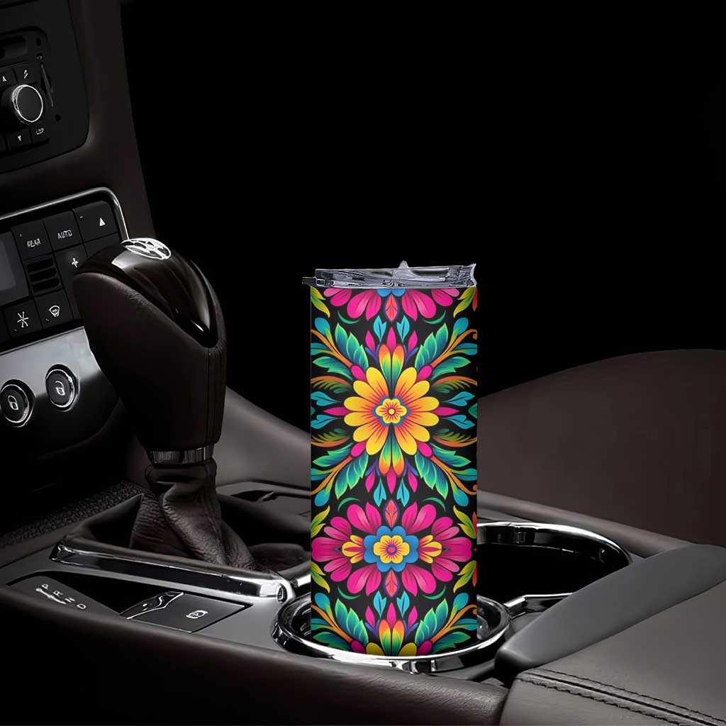 Gardening Mexican Flower Pattern Skinny Tumbler Personalized TS04 Print Your Wear