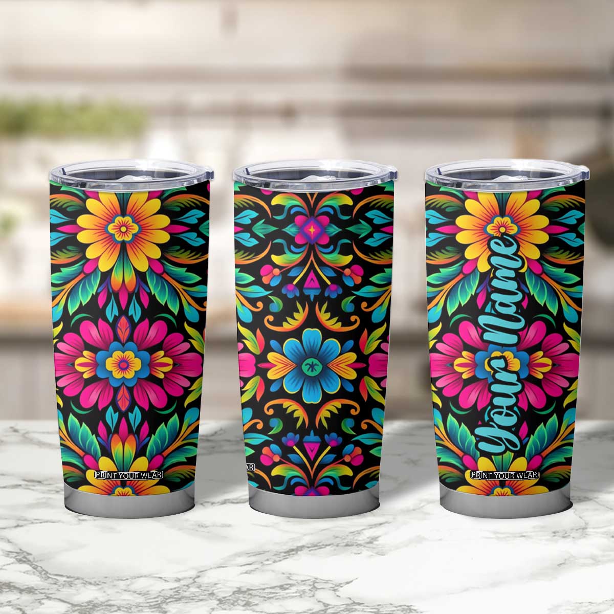 Gardening Mexican Flower Pattern Tumbler Cup Personalized TS04 Print Your Wear