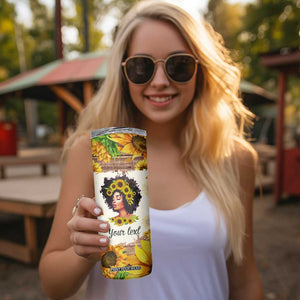 Black Woman She Is Strong Fierce Brave Full Of Fire Skinny Tumbler Personalized TS04 Print Your Wear