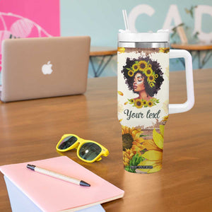 Black Woman She Is Strong Fierce Brave Full Of Fire Tumbler With Handle Personalized TS04 Print Your Wear