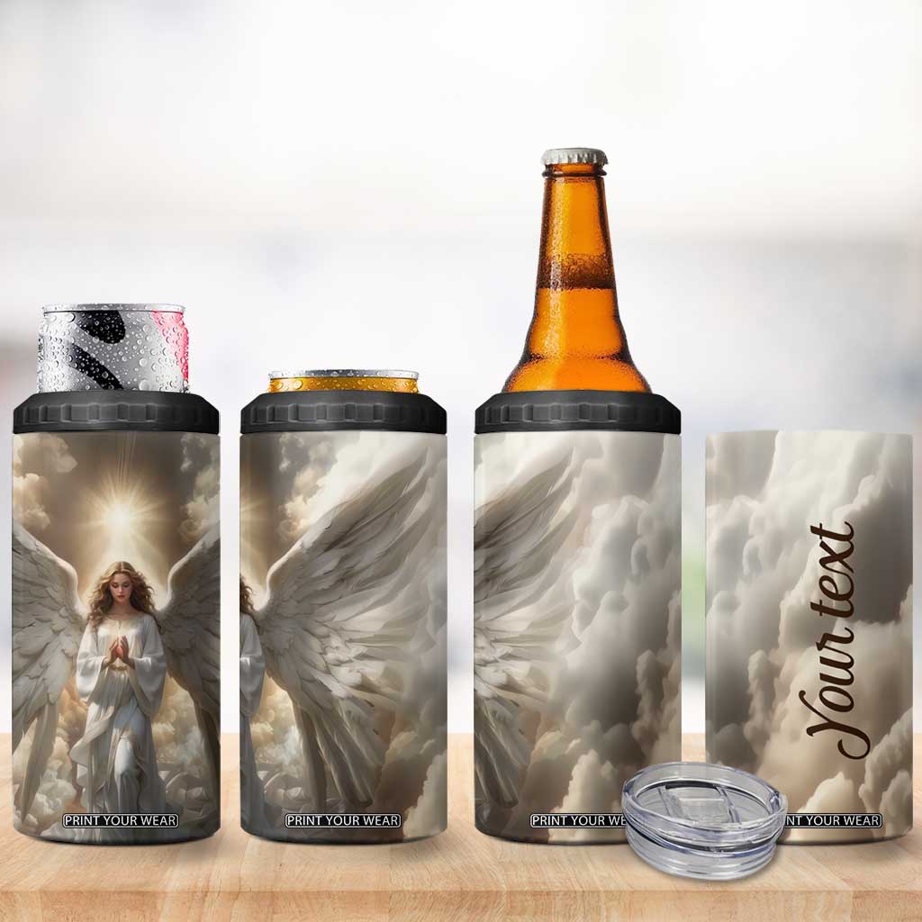 Faith Angel 4 in 1 Can Cooler Tumbler Personalized TS04 Print Your Wear