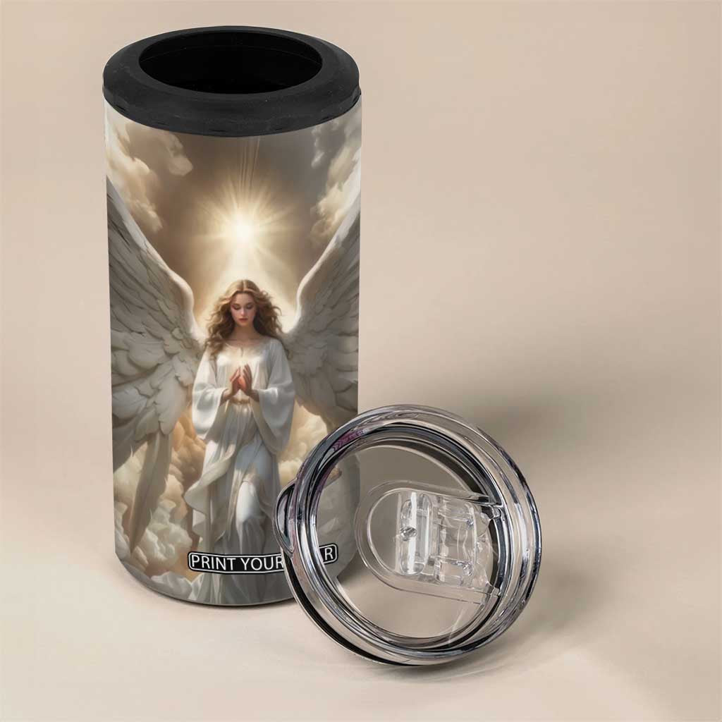 Faith Angel 4 in 1 Can Cooler Tumbler Personalized TS04 Print Your Wear