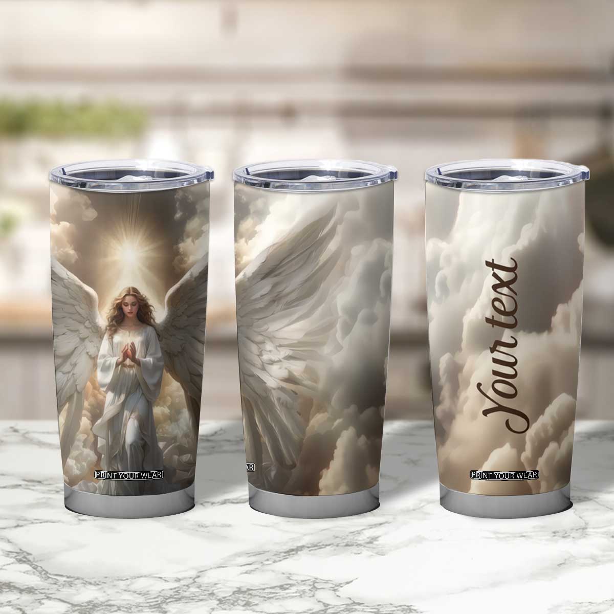 Faith Angel Tumbler Cup Personalized TS04 Print Your Wear