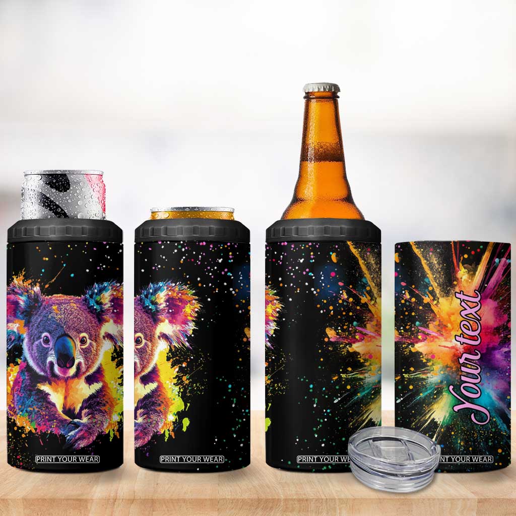 Koala Rainbow Color Style 4 in 1 Can Cooler Tumbler Personalized TS04 Print Your Wear