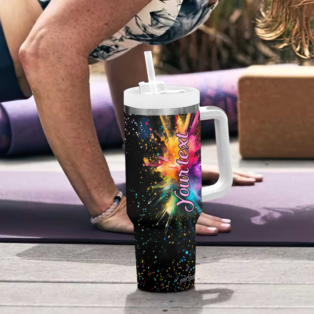 Koala Rainbow Color Style Tumbler With Handle Personalized TS04 Print Your Wear