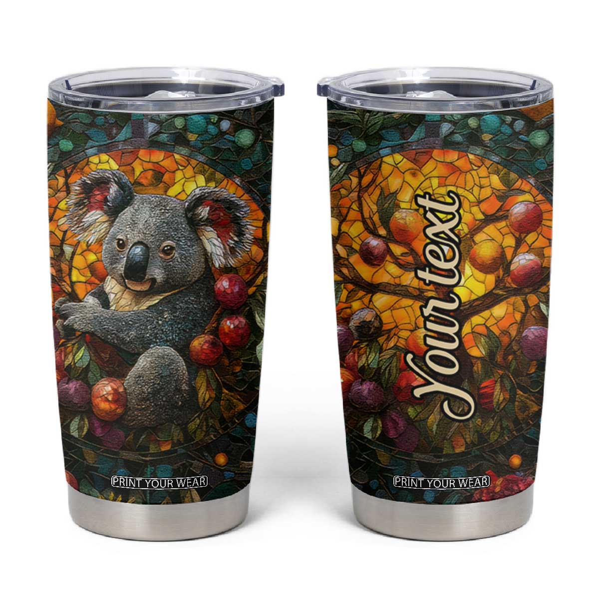 Koala Crystal Mosaic Tumbler Cup Personalized TS04 Multicolor Print Your Wear