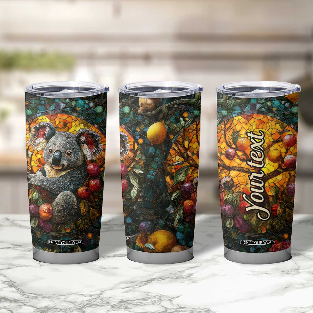 Koala Crystal Mosaic Tumbler Cup Personalized TS04 Print Your Wear