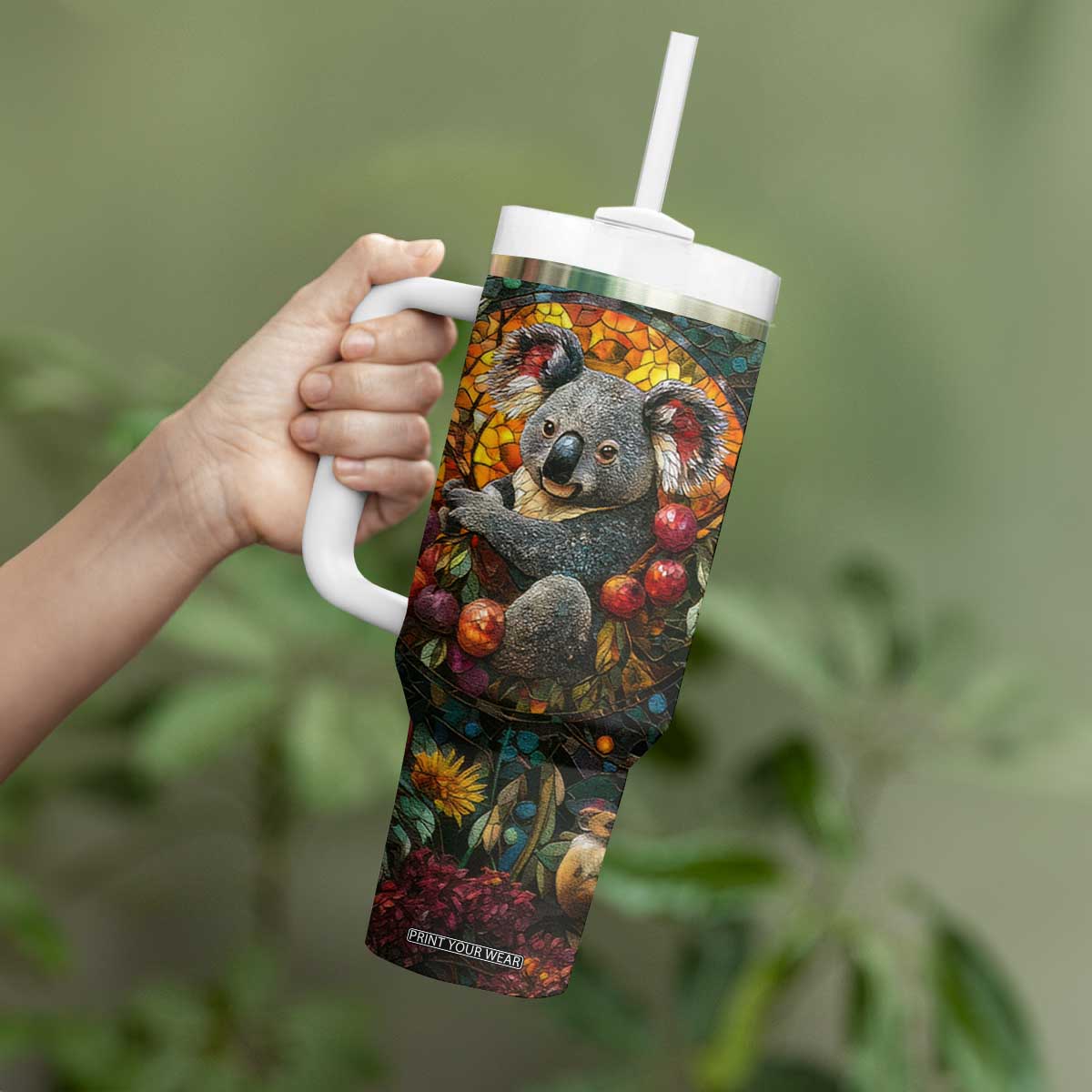 Koala Crystal Mosaic Tumbler With Handle Personalized TS04 Print Your Wear