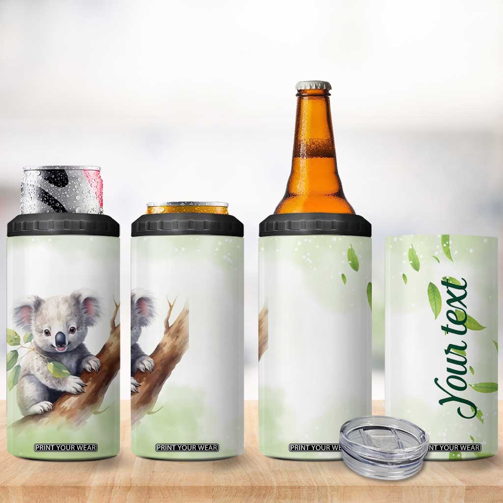 Koala Hugs Tree 4 in 1 Can Cooler Tumbler Personalized TS04 Print Your Wear