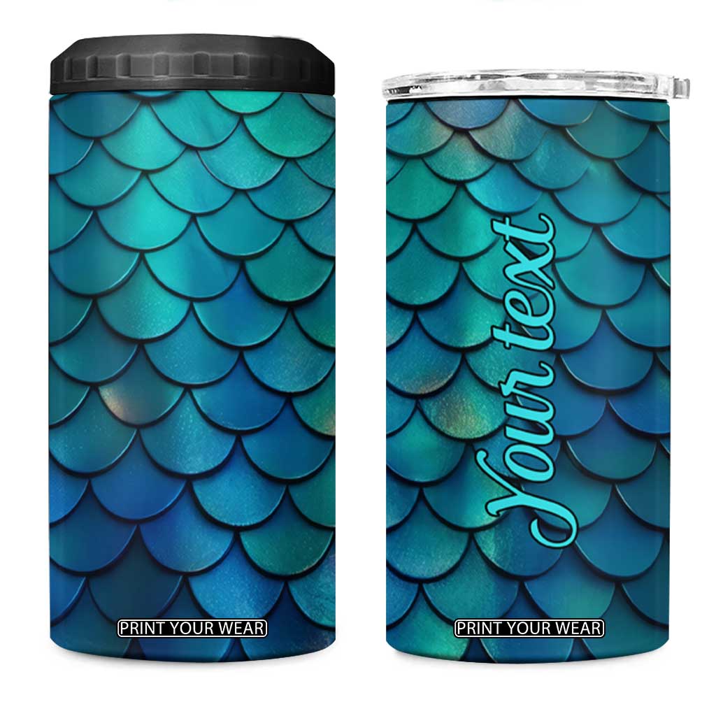 Mermaid Scales Pattern 4 in 1 Can Cooler Tumbler Personalized TS04 One Size: 16 oz Multicolor Print Your Wear