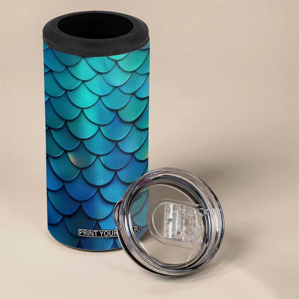 Mermaid Scales Pattern 4 in 1 Can Cooler Tumbler Personalized TS04 Print Your Wear