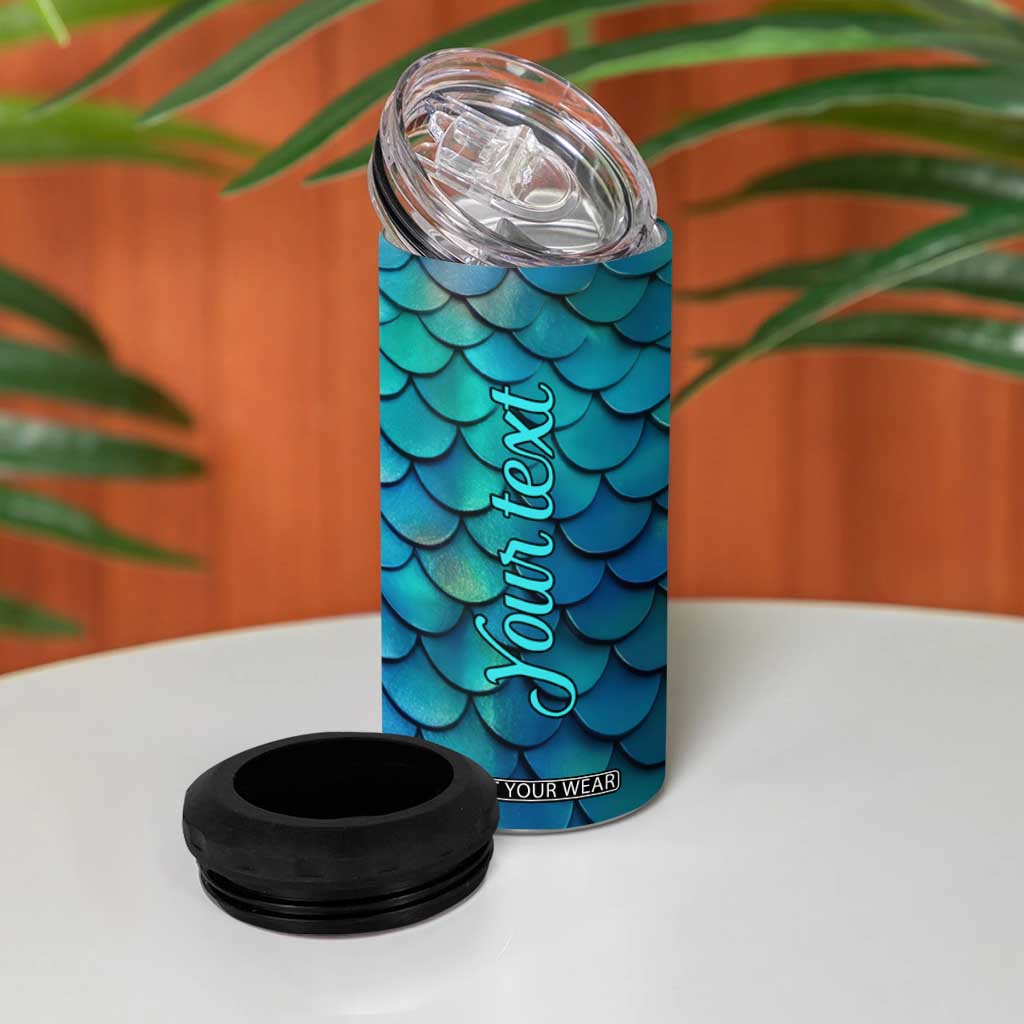 Mermaid Scales Pattern 4 in 1 Can Cooler Tumbler Personalized TS04 Print Your Wear