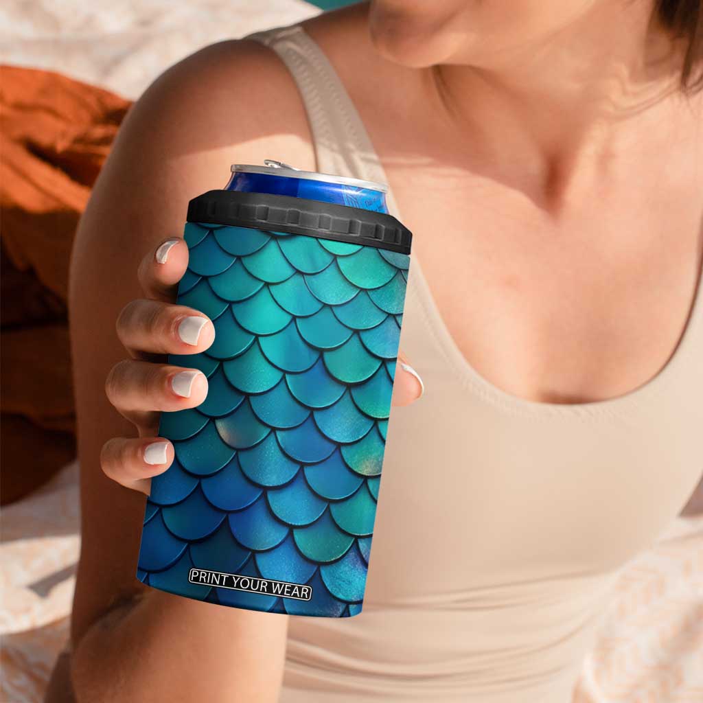 Mermaid Scales Pattern 4 in 1 Can Cooler Tumbler Personalized TS04 Print Your Wear
