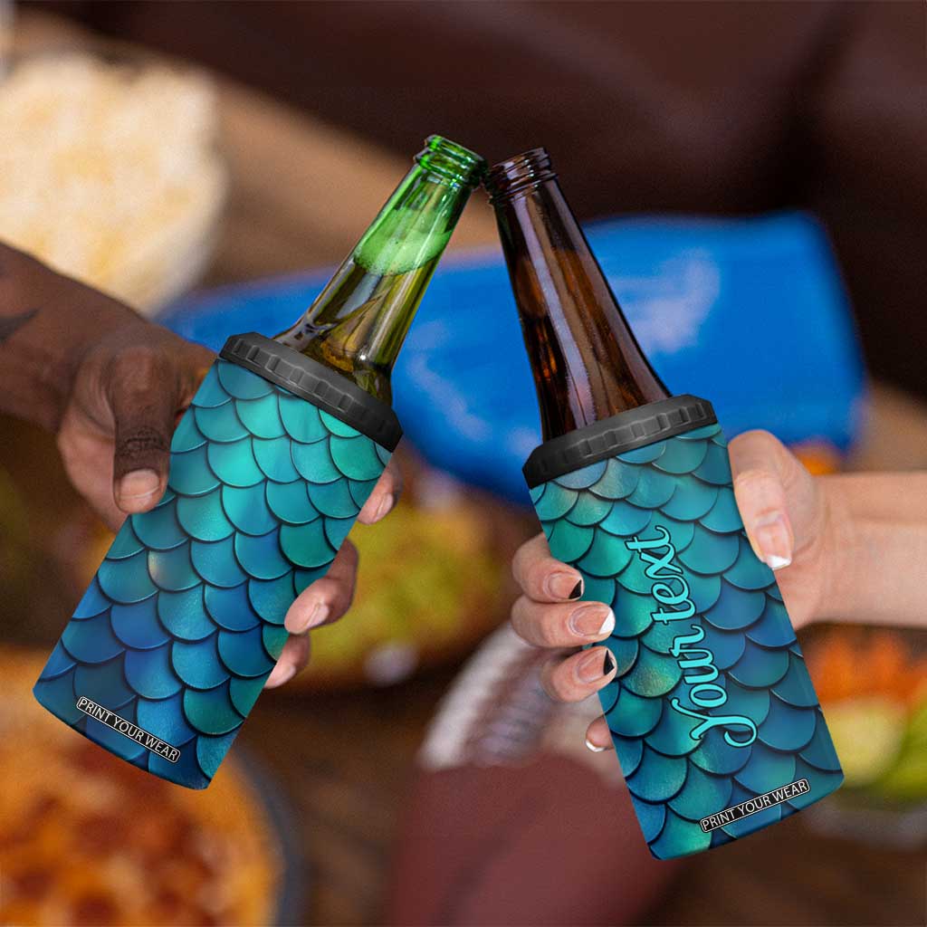 Mermaid Scales Pattern 4 in 1 Can Cooler Tumbler Personalized TS04 Print Your Wear