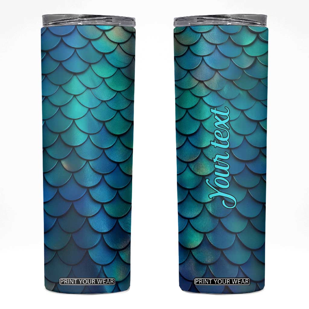 Mermaid Scales Pattern Skinny Tumbler Personalized TS04 Multicolor Print Your Wear