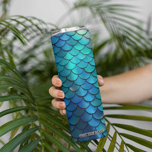 Mermaid Scales Pattern Skinny Tumbler Personalized TS04 Print Your Wear