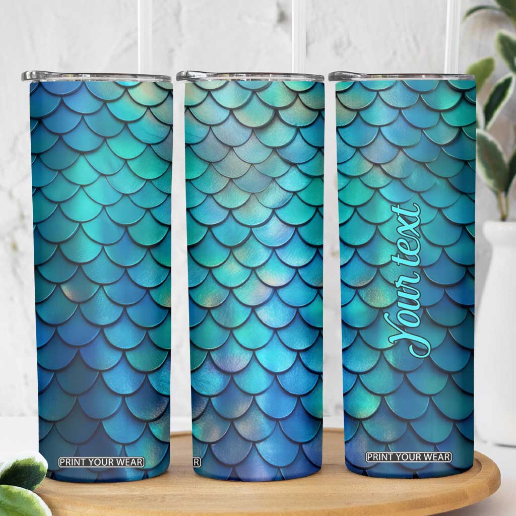 Mermaid Scales Pattern Skinny Tumbler Personalized TS04 Print Your Wear