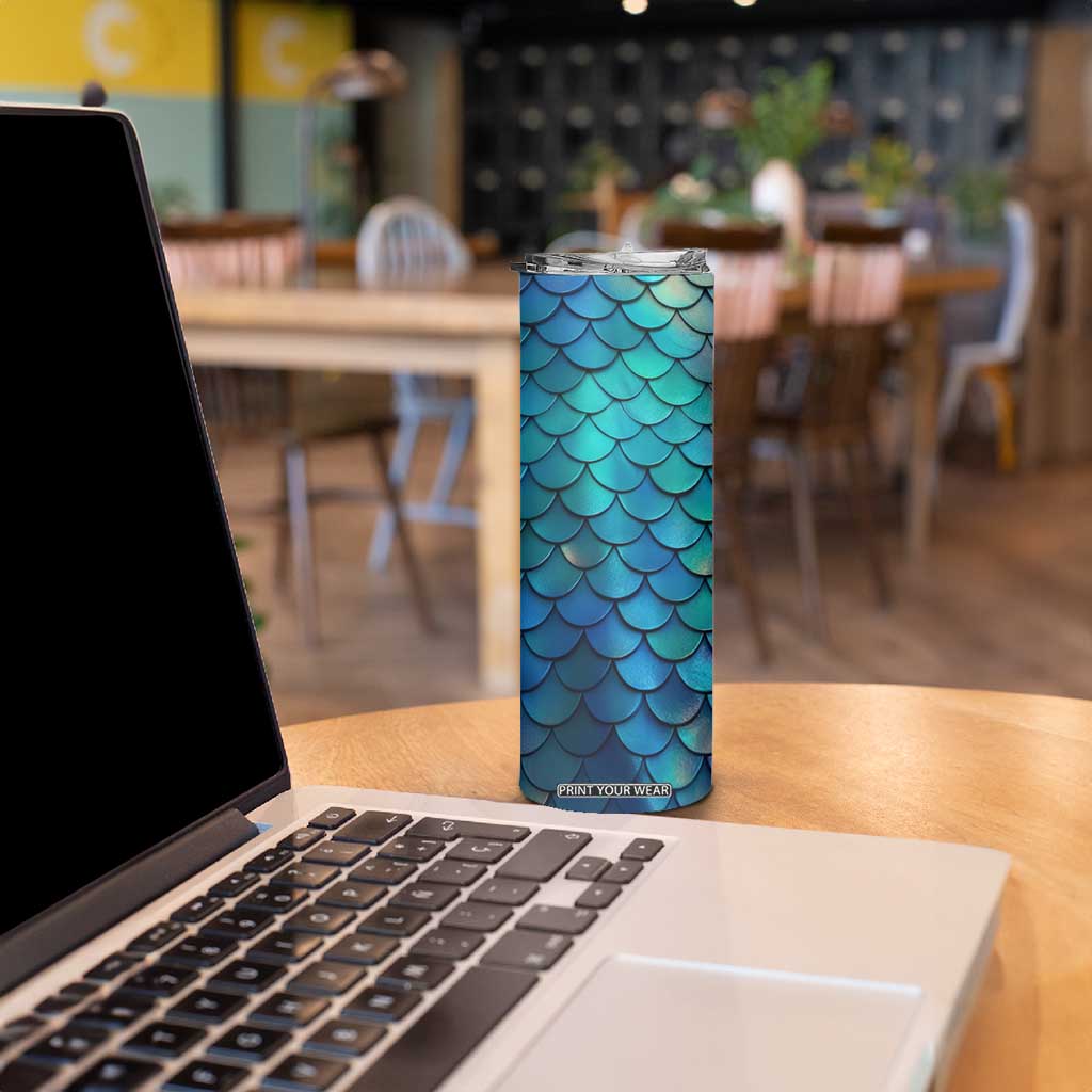 Mermaid Scales Pattern Skinny Tumbler Personalized TS04 Print Your Wear