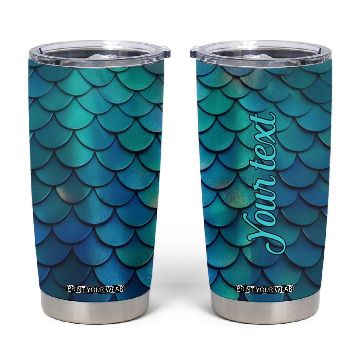 Mermaid Scales Pattern Tumbler Cup Personalized TS04 Multicolor Print Your Wear
