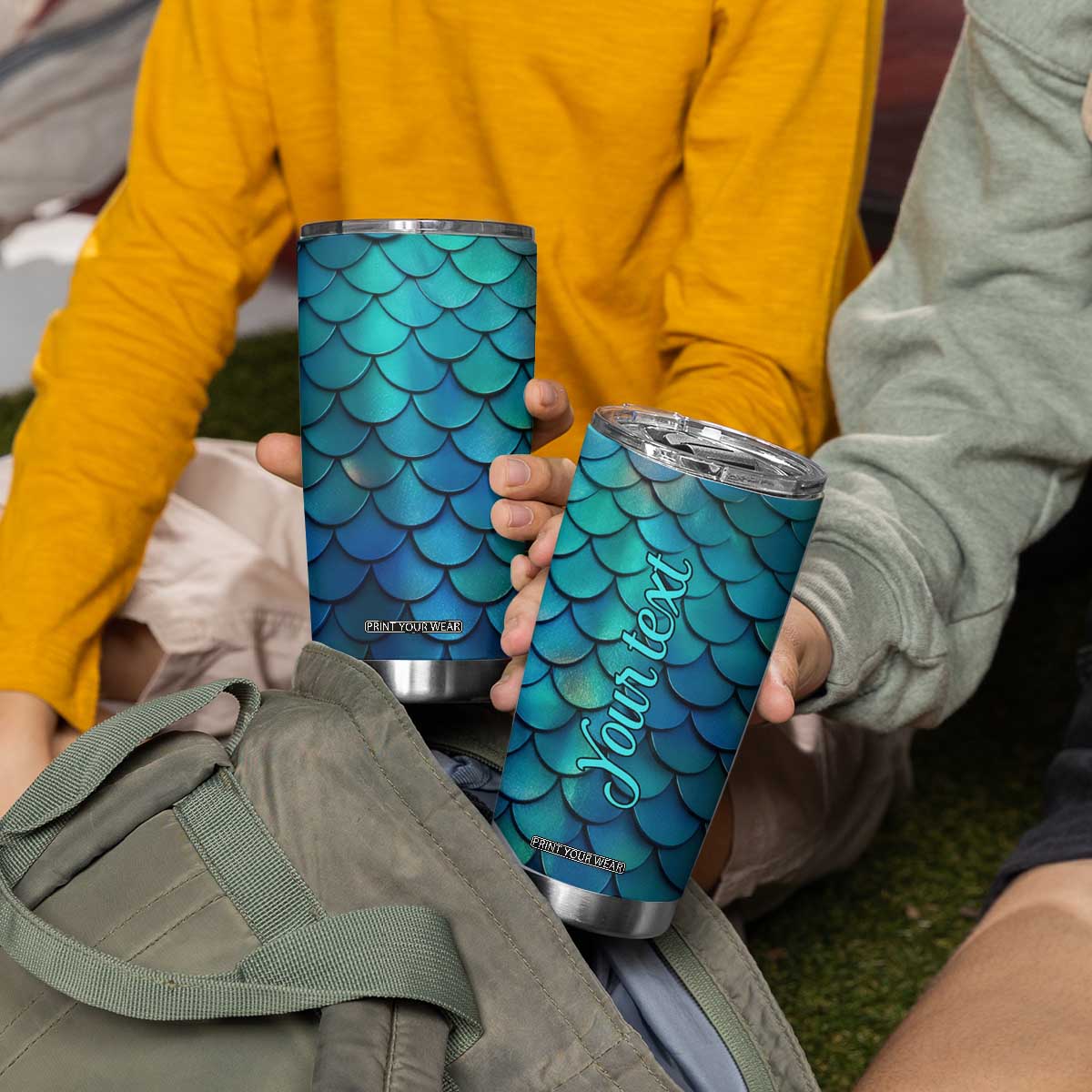 Mermaid Scales Pattern Tumbler Cup Personalized TS04 Print Your Wear
