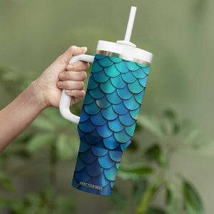 Mermaid Scales Pattern Tumbler With Handle Personalized TS04 Print Your Wear