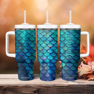 Mermaid Scales Pattern Tumbler With Handle Personalized TS04 Print Your Wear