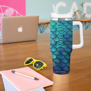 Mermaid Scales Pattern Tumbler With Handle Personalized TS04 Print Your Wear