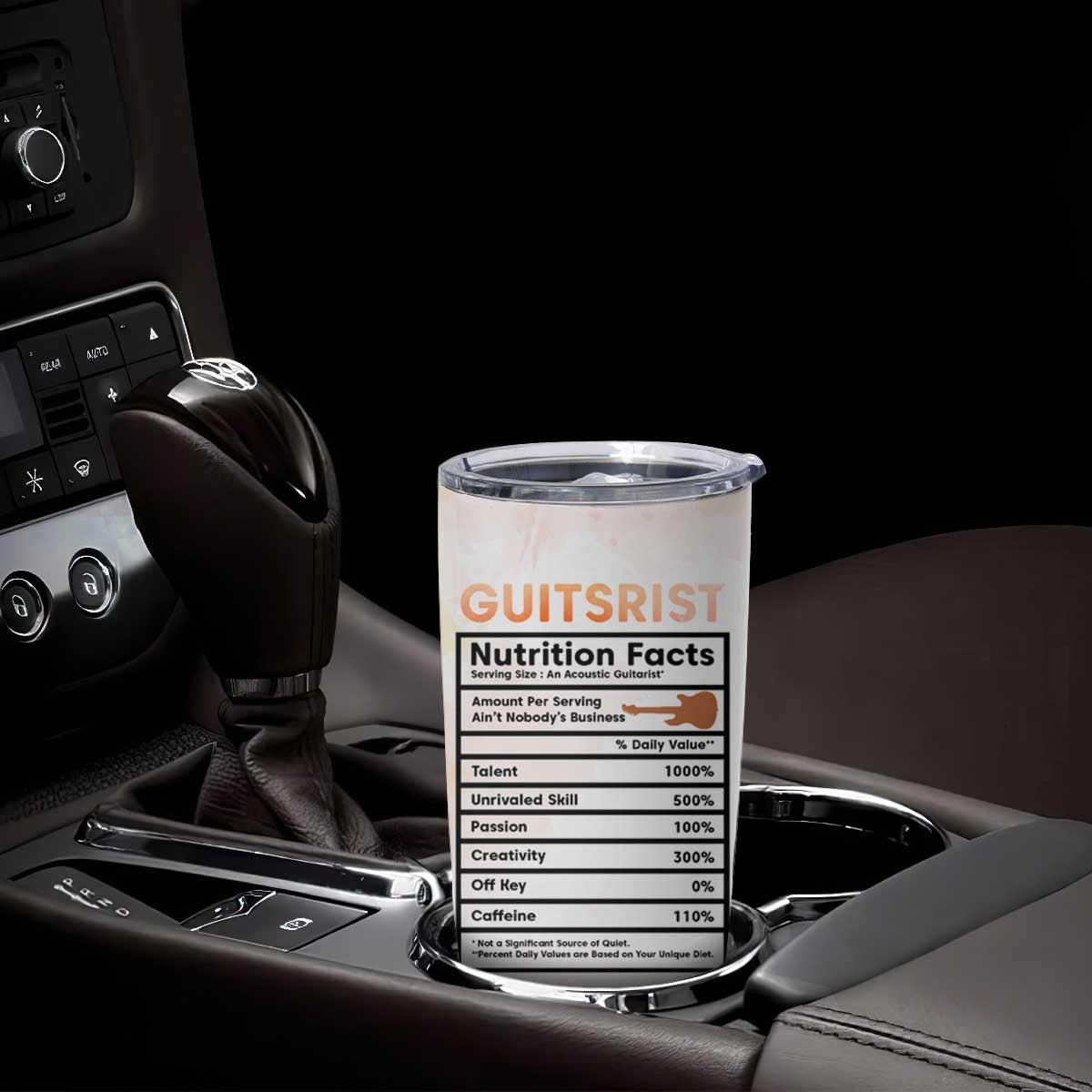 Guitarist Nutrition Facts Electric Guitar Tumbler Cup Personalized TS04 Print Your Wear