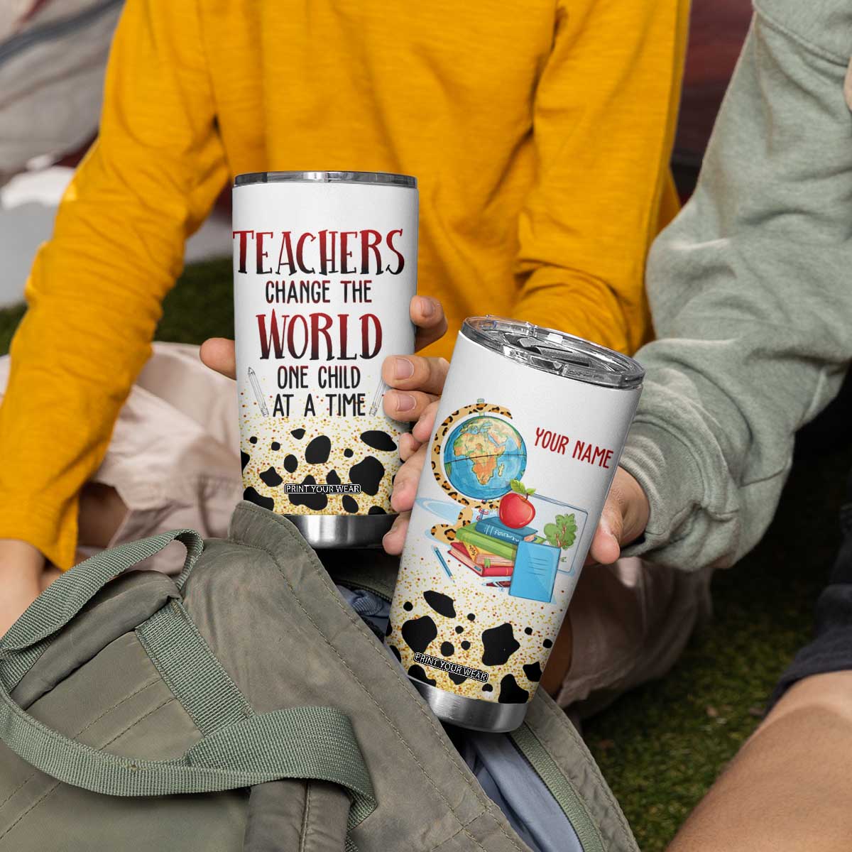 Teachers Change The World One Child At A Time Tumbler Cup Personalized TS04 Print Your Wear