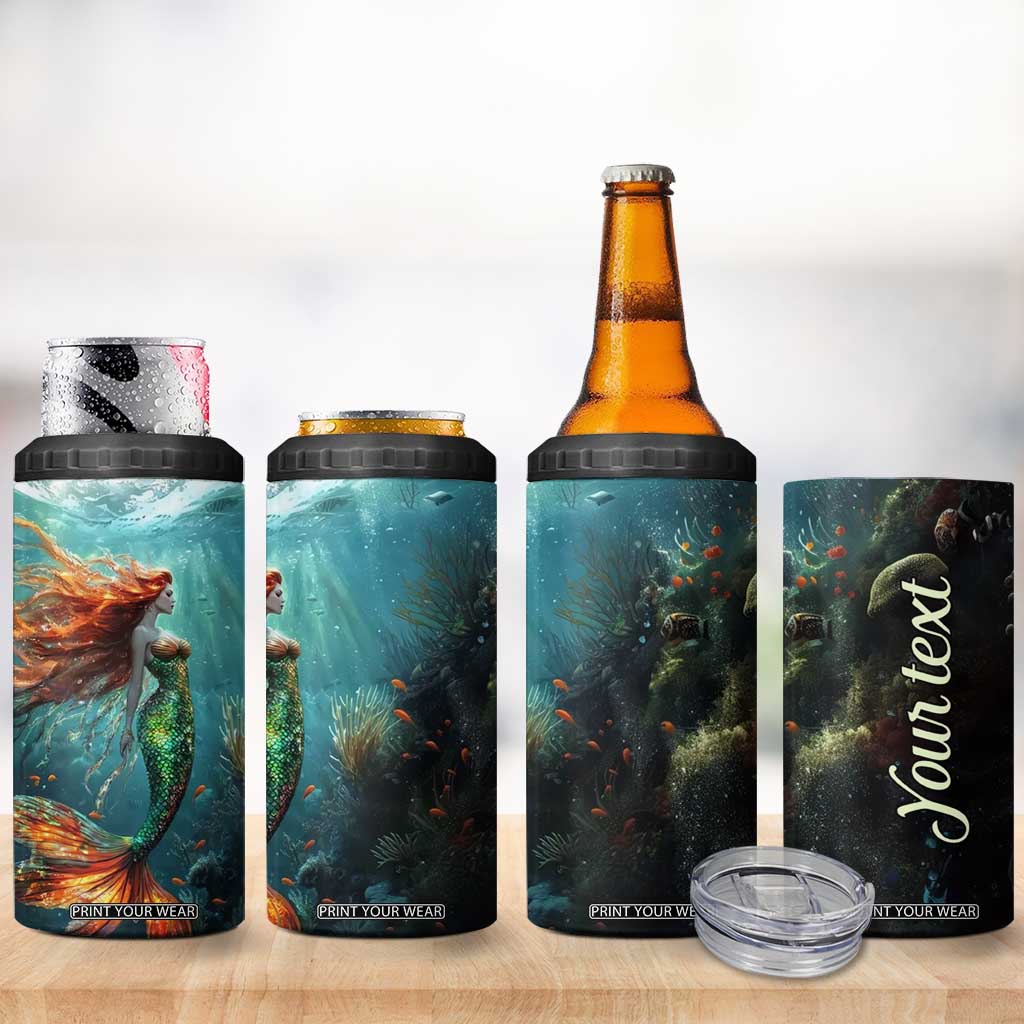 Mermaid Ocean 4 in 1 Can Cooler Tumbler Personalized TS04 Print Your Wear