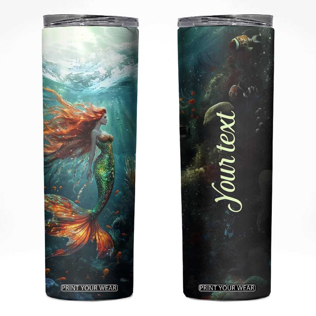 Mermaid Ocean Skinny Tumbler Personalized TS04 Multicolor Print Your Wear