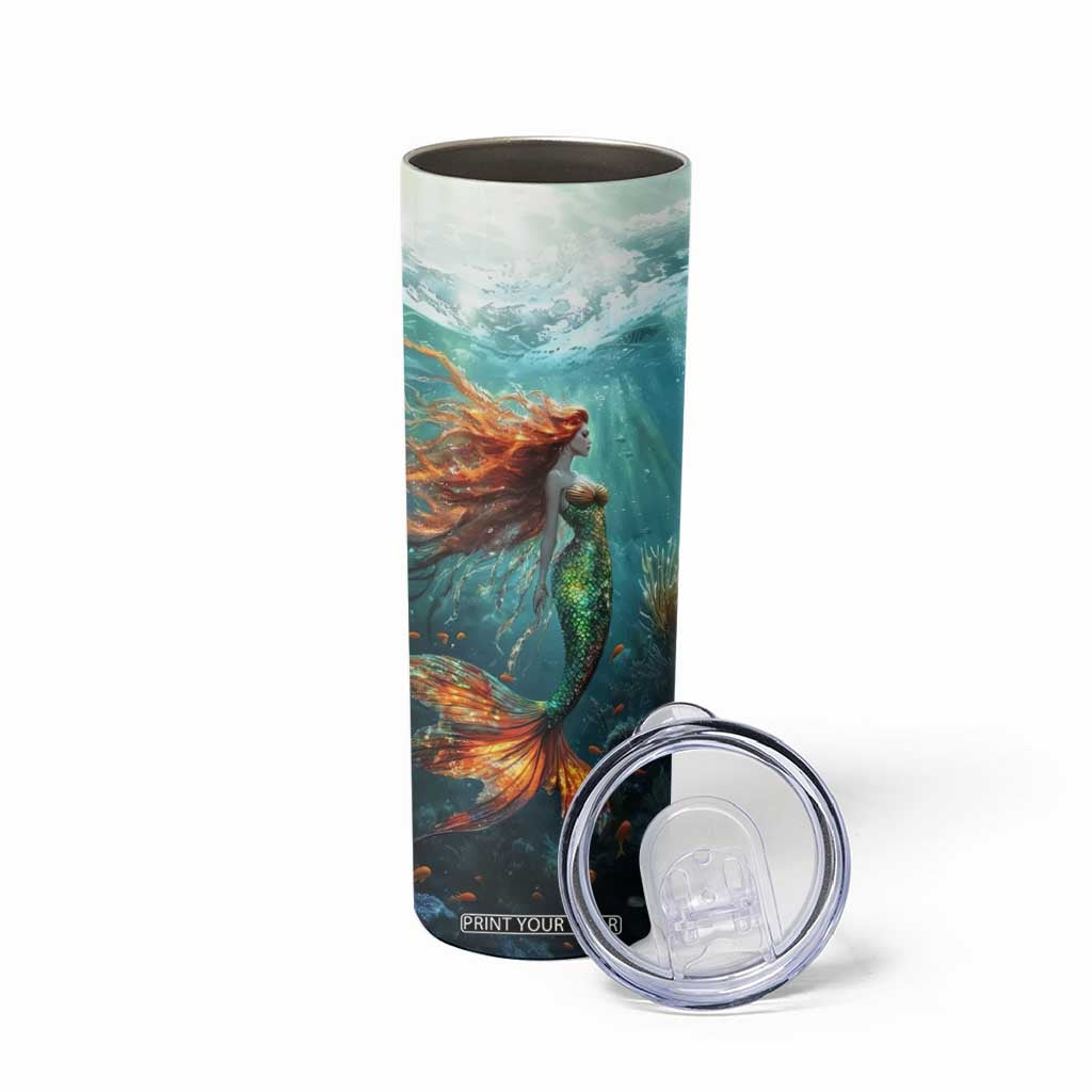 Mermaid Ocean Skinny Tumbler Personalized TS04 Print Your Wear