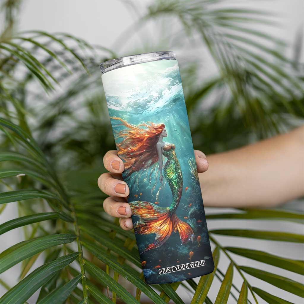 Mermaid Ocean Skinny Tumbler Personalized TS04 Print Your Wear