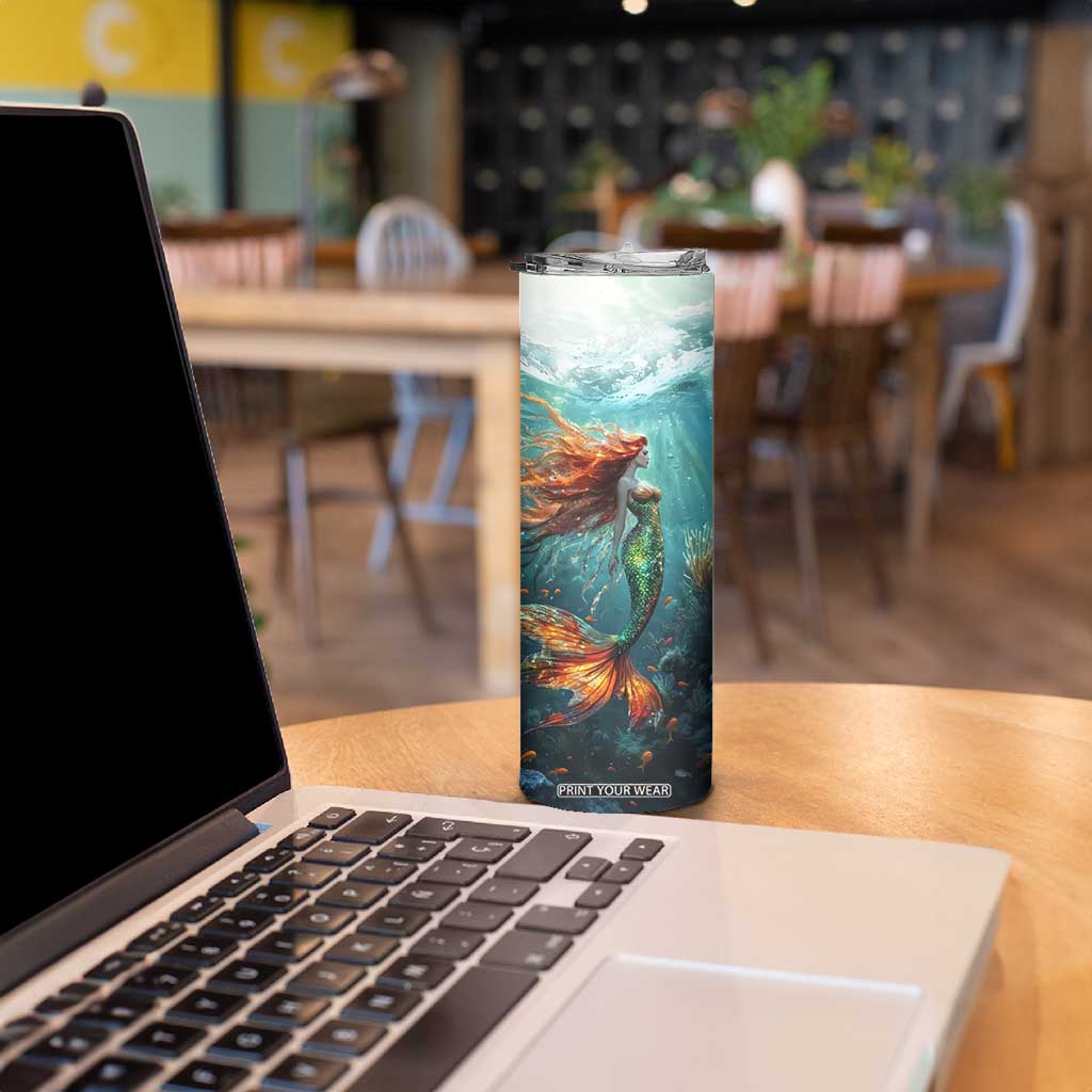Mermaid Ocean Skinny Tumbler Personalized TS04 Print Your Wear