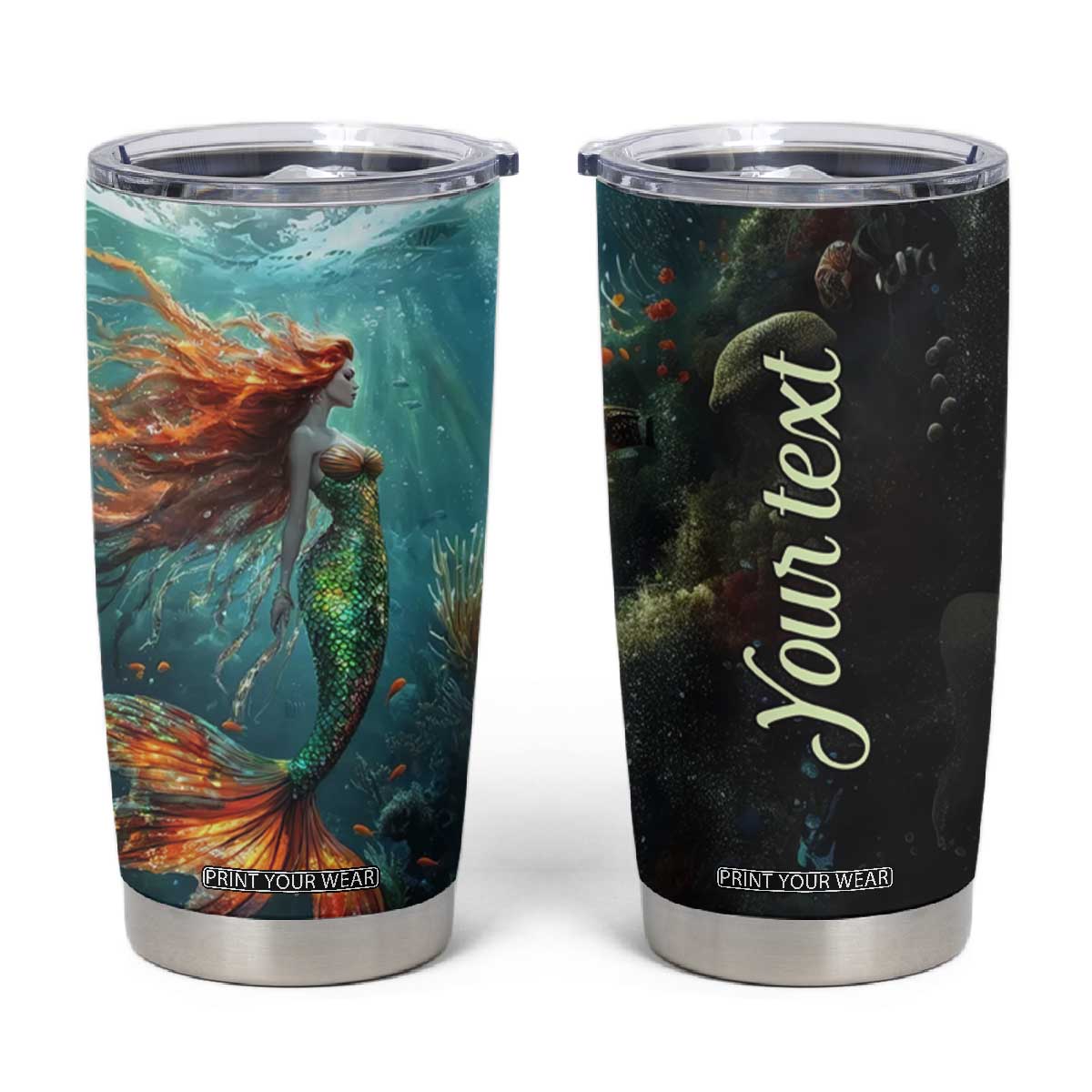 Mermaid Ocean Tumbler Cup Personalized TS04 Multicolor Print Your Wear