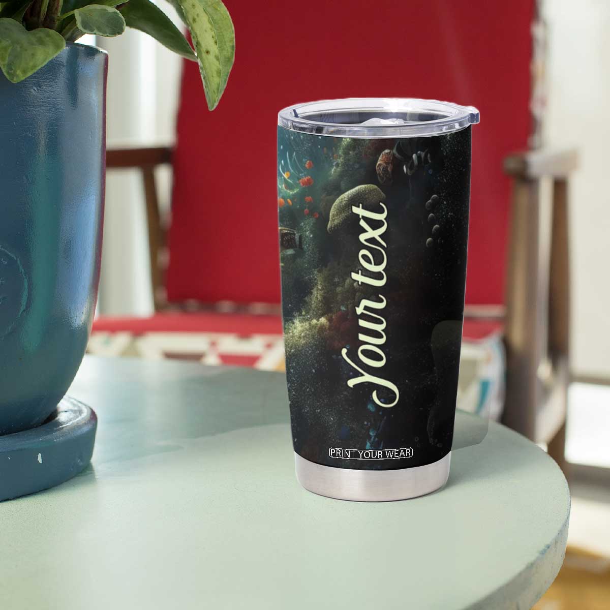 Mermaid Ocean Tumbler Cup Personalized TS04 Print Your Wear