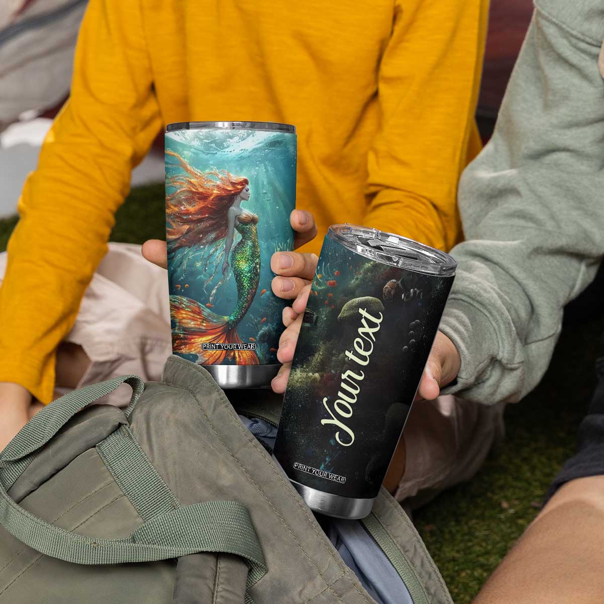 Mermaid Ocean Tumbler Cup Personalized TS04 Print Your Wear