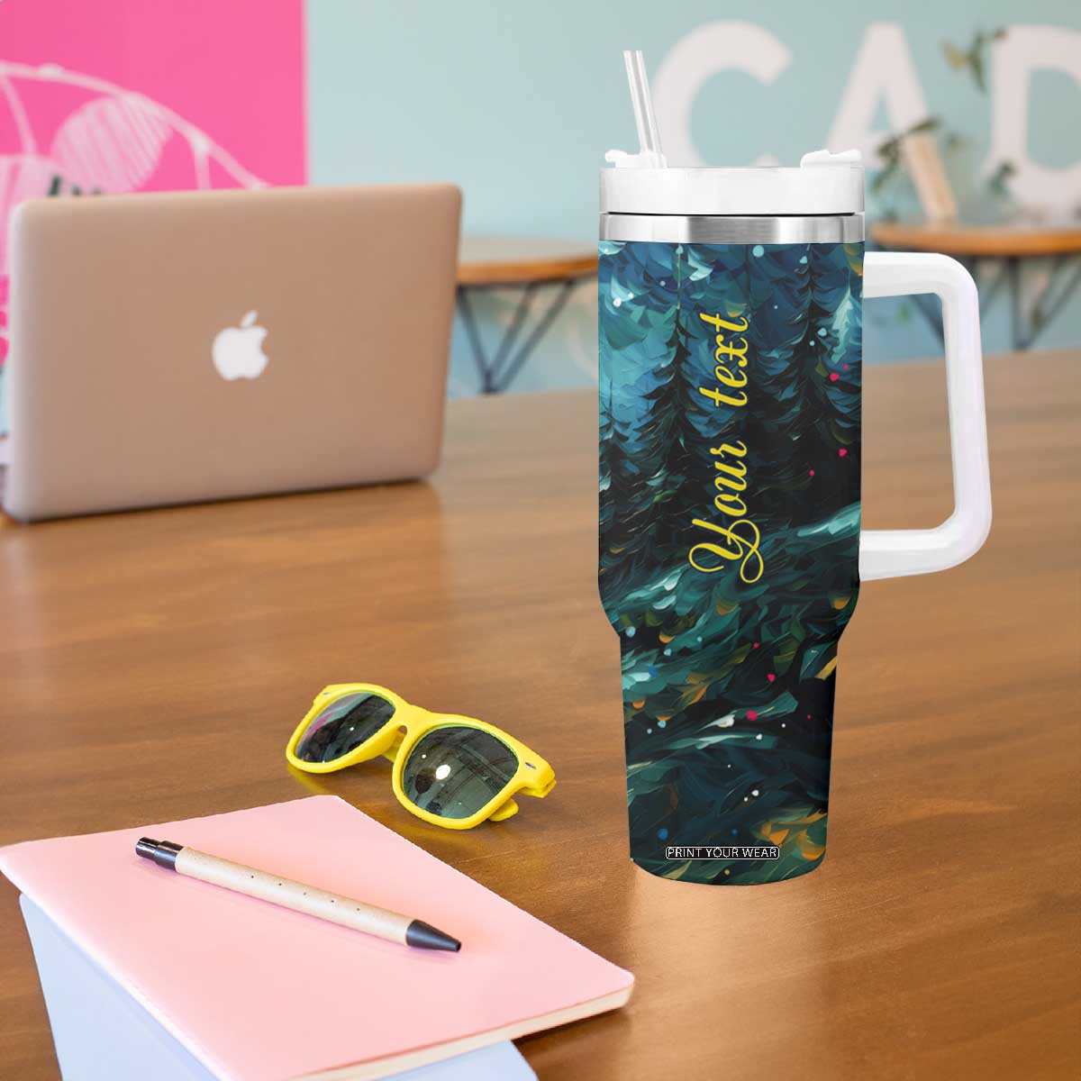 Deer Starry Night Style Tumbler With Handle Personalized TS04 Print Your Wear