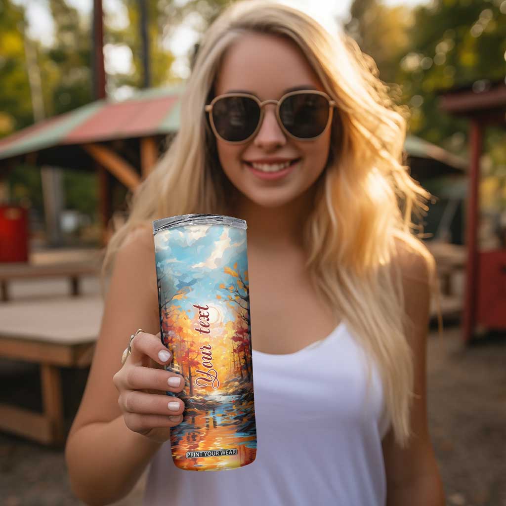 Deer In Colorful Forest Skinny Tumbler Personalized TS04 Print Your Wear