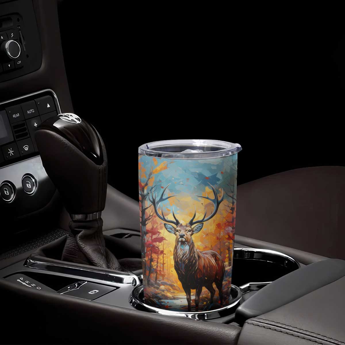 Deer In Colorful Forest Tumbler Cup Personalized TS04 Print Your Wear