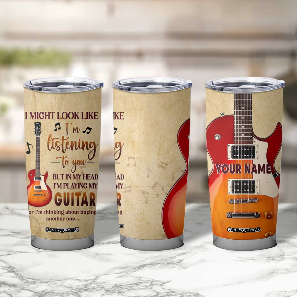But In My Head Im Playing My Guitar Or Im Thinking About Buying Another One Tumbler Cup Personalized TS04 Print Your Wear