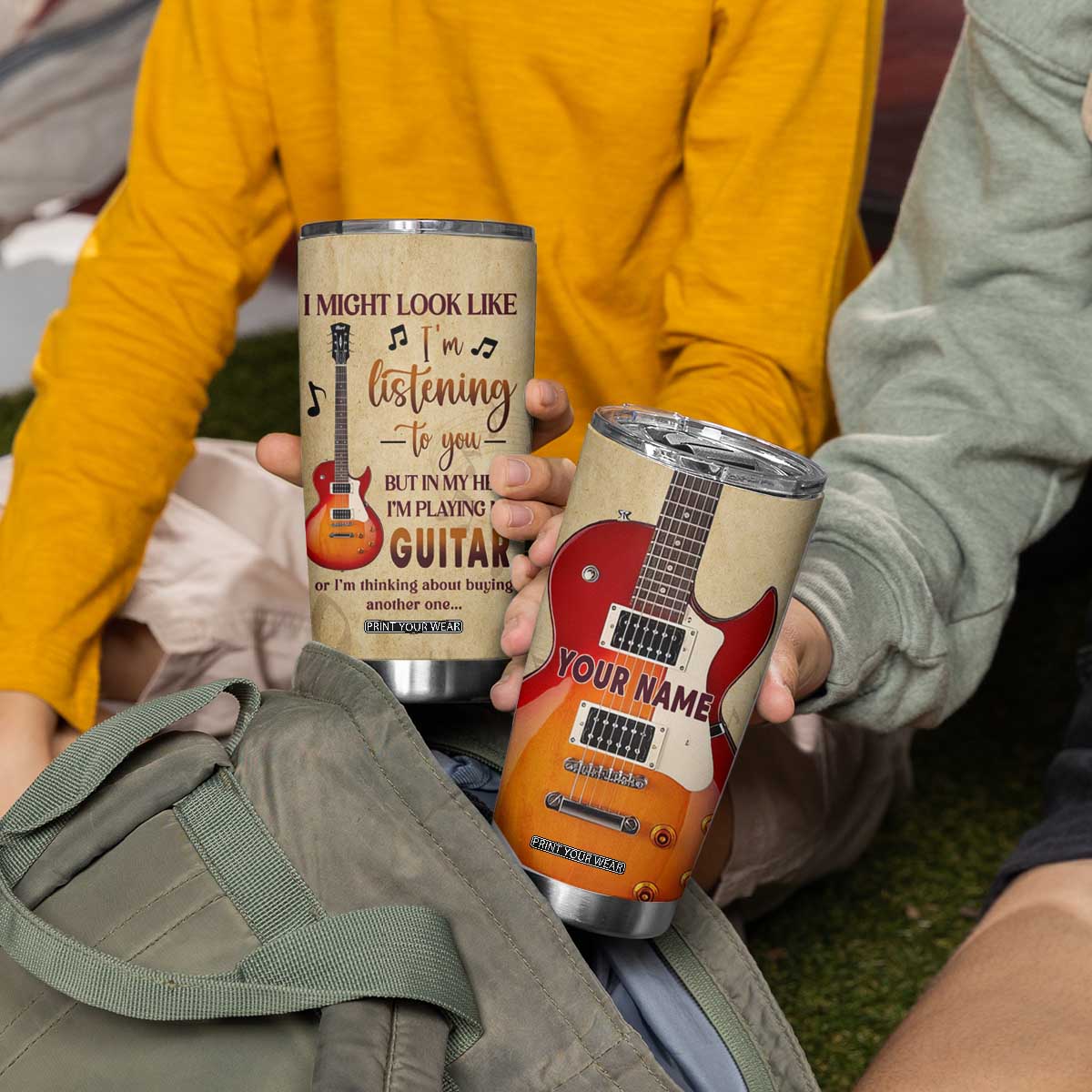 But In My Head Im Playing My Guitar Or Im Thinking About Buying Another One Tumbler Cup Personalized TS04 Print Your Wear