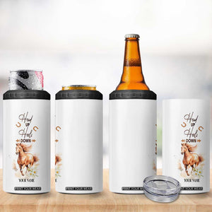Horse Head Up Heels Down 4 in 1 Can Cooler Tumbler Personalized TS04 Print Your Wear