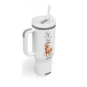 Horse Head Up Heels Down Tumbler With Handle Personalized TS04 Print Your Wear