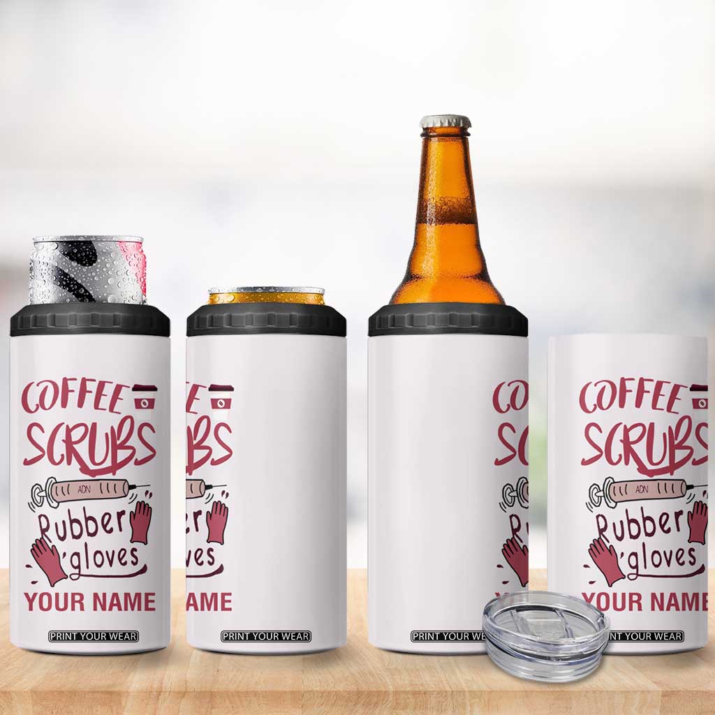 Coffee Scrubs And Rubber Gloves 4 in 1 Can Cooler Tumbler Personalized TS04 Print Your Wear