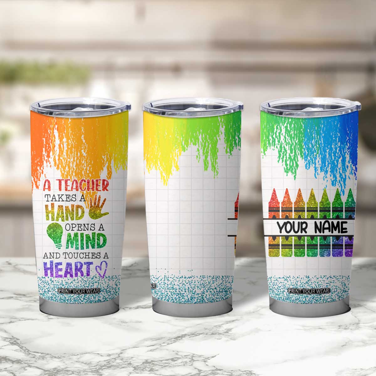 A Teacher Takes A Hand Open A Mind And Touches A Heart Tumbler Cup Personalized TS04 Print Your Wear